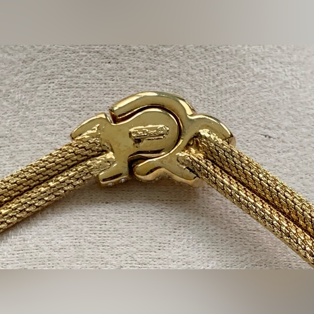 CHRISTIAN DIOR GOLD PLATED CRYSTAL CHOKER
NECKLACE - Picture 3 of 7